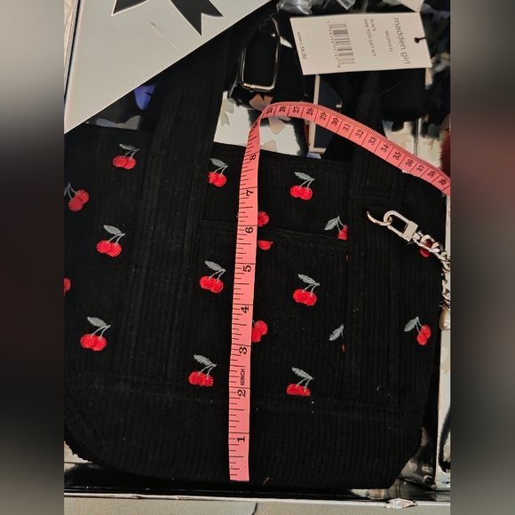 Madden Girl Cherry Mini Tote Pouch & Bag Charm Set - Picture 9 of 9